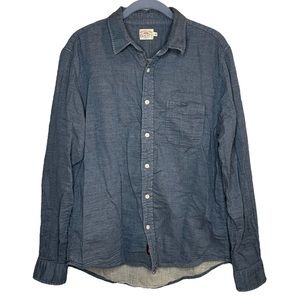 Faherty long sleeve button down shirt blue soft cotton large